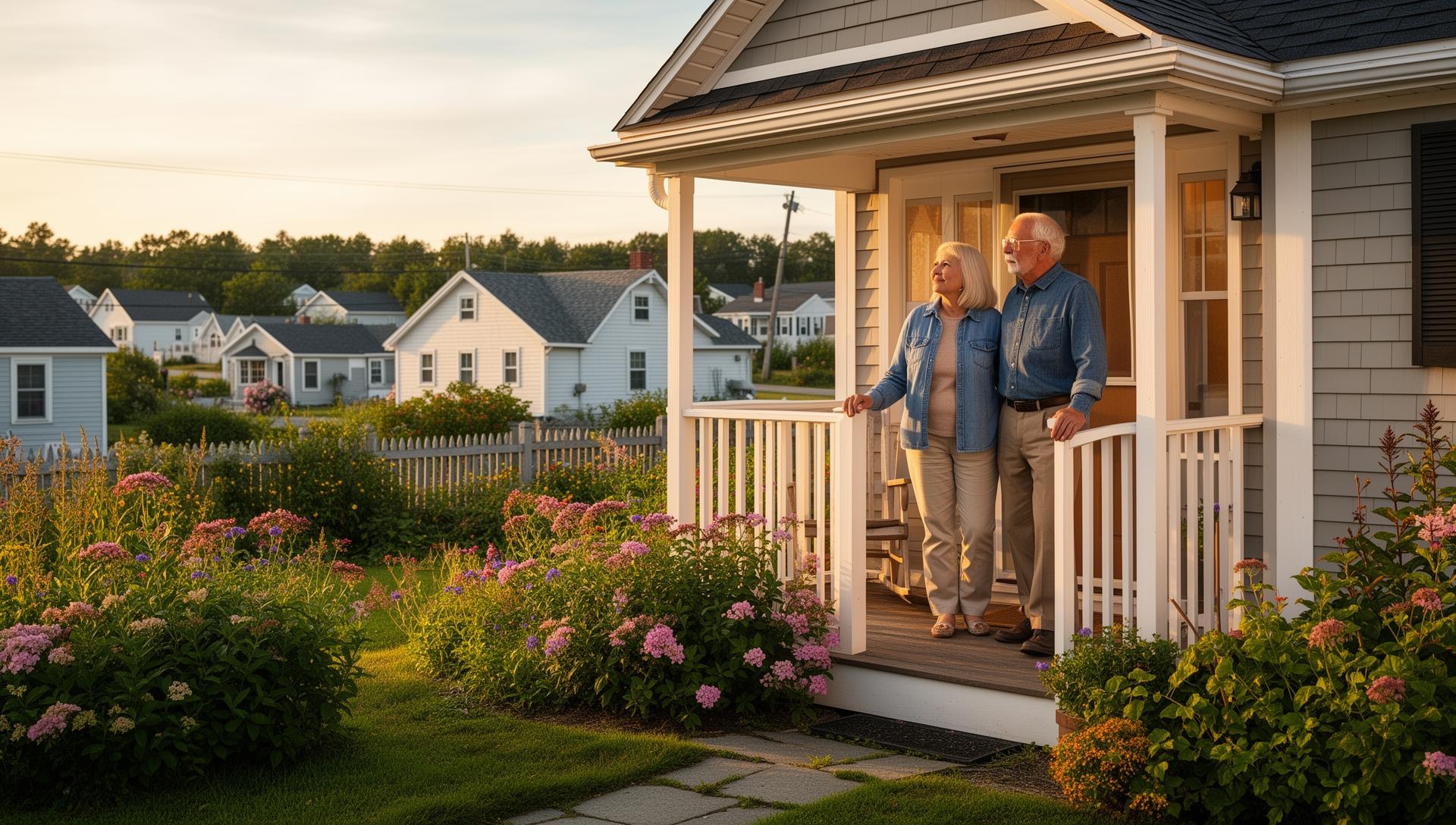 Couple enjoying their porch